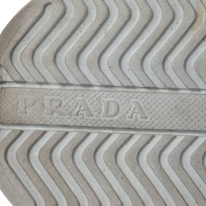 Prada Nylon Gabardine Triangle Logo Platform Sneakers 37 White 8 of 15
