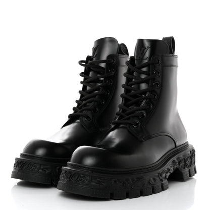 Louis Vuitton Calfskin Baroque Flat Ranger Boots 11 Black 3 of 8