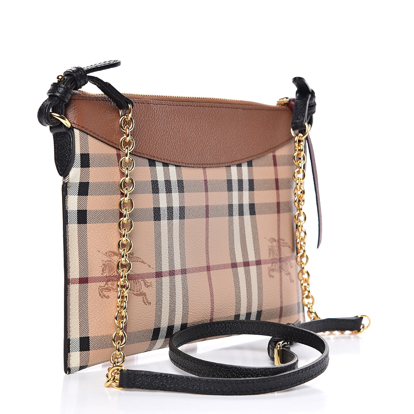 Haymarket Check Peyton Crossbody Clutch Bag Toffee