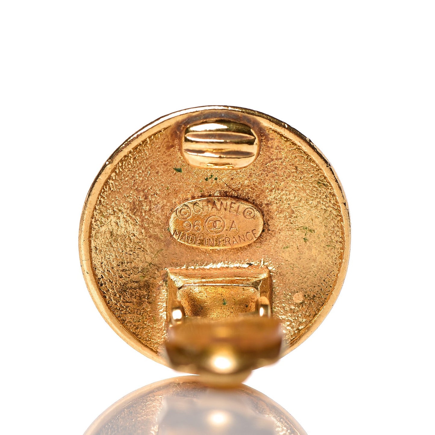 CC Crown Clip On Earrings Gold