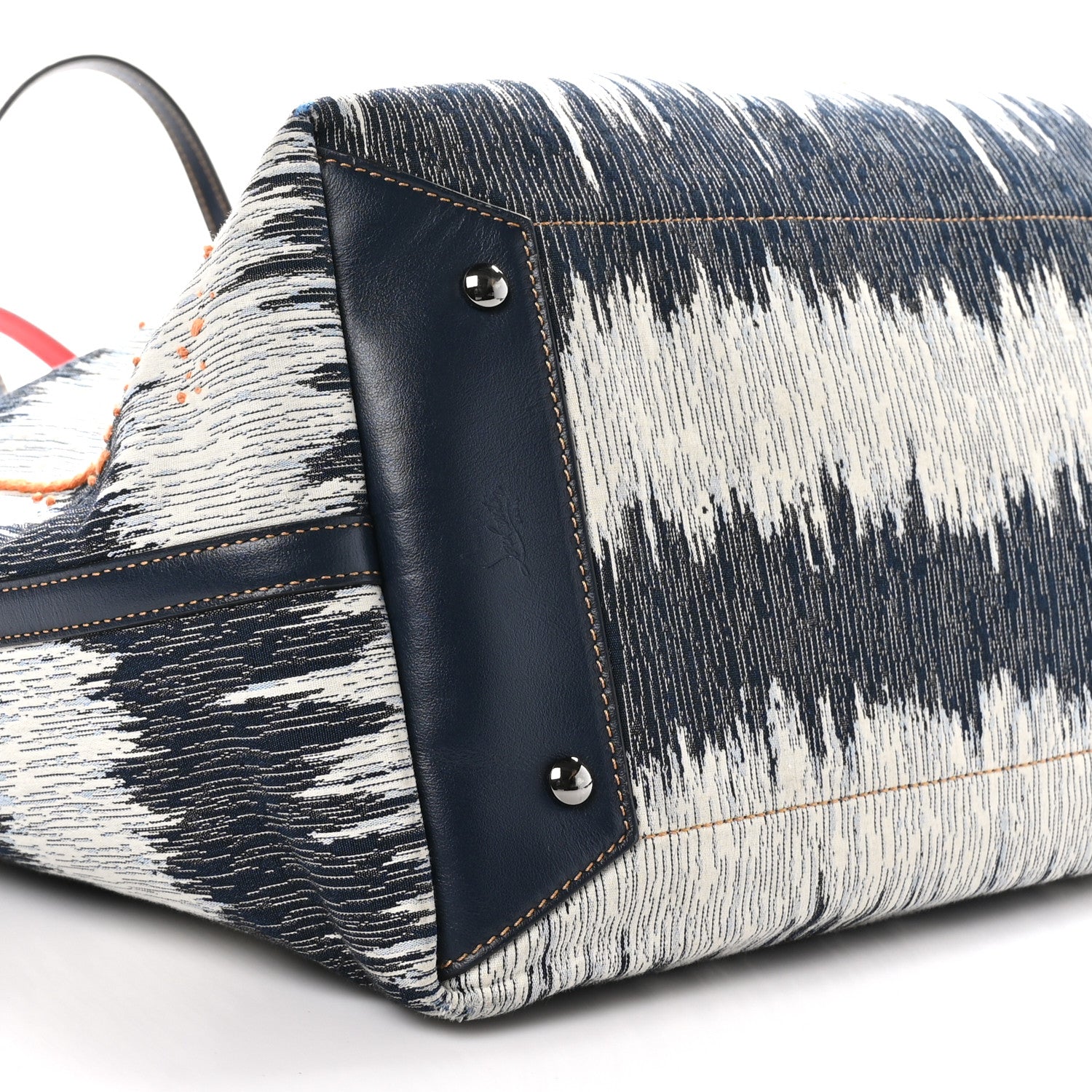 Christian Louboutin Canvas Frangibus Starlight Tote Blue White 8 of 9