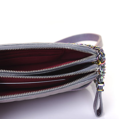 Chanel Iridescent Lambskin Calfskin Quilted Small Gabrielle Clutch With Chain Light Purple 6 of 13