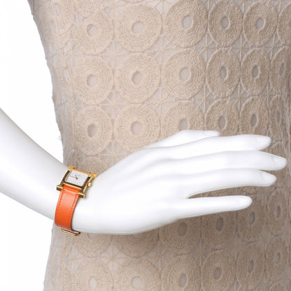Hermes Stainless Steel Swift 21mm Heure H Hour Quartz Watch Orange 2 of 7