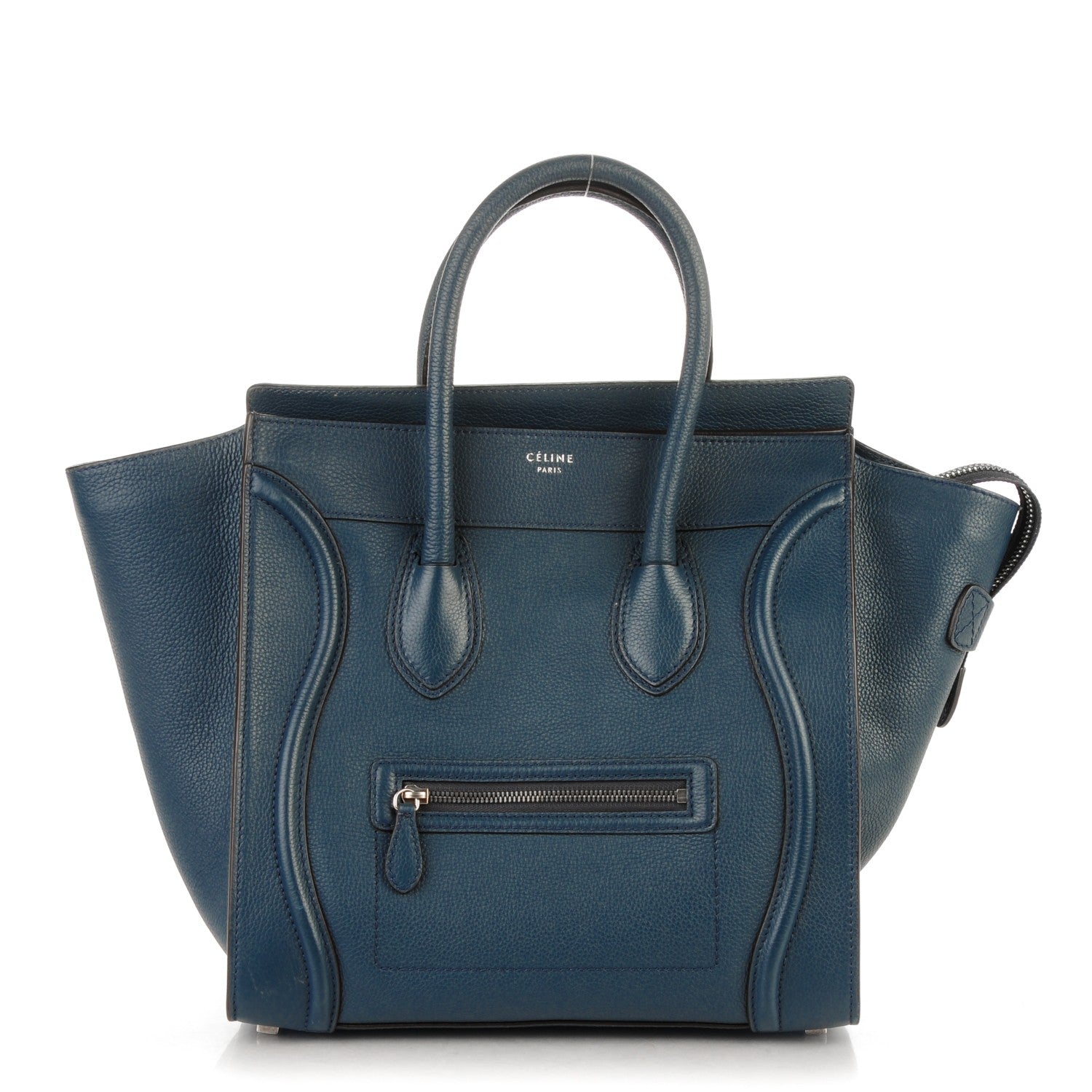 Celine Drummed Calfskin Mini Luggage Orage 1 of 8