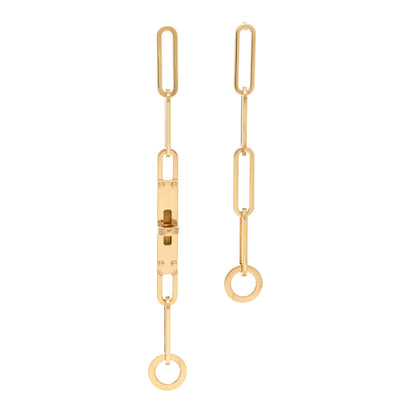 Hermes 18K Yellow Gold TPM Kelly Chaine Earrings 1 of 5