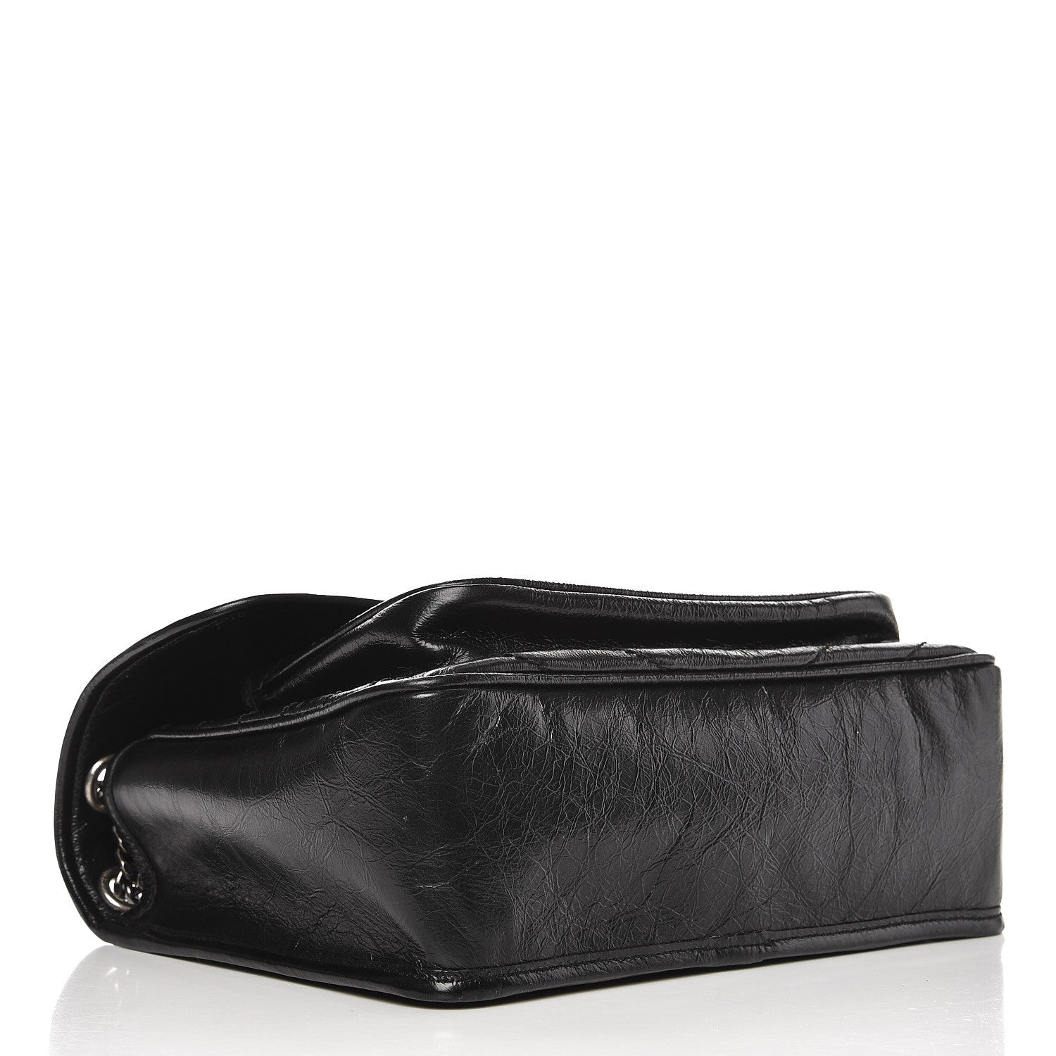 Saint Laurent Crinkled Calfskin Matelasse Monogram Medium Niki Chain Satchel Black 4 of 7