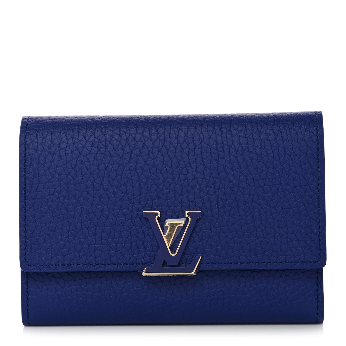 Taurillon Capucines Compact Wallet Blue
