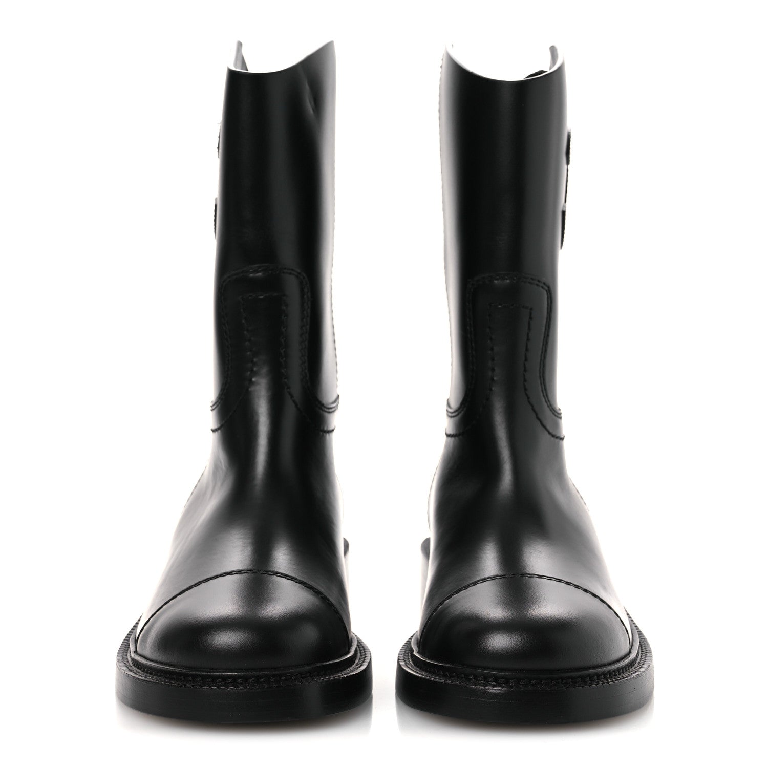 Chanel Calfskin Cap Toe Boots 37 Black 3 of 12
