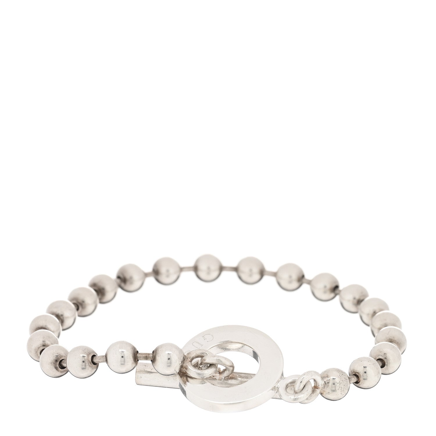 Gucci Sterling Silver Boule Bead Toggle Bracelet 1 of 3
