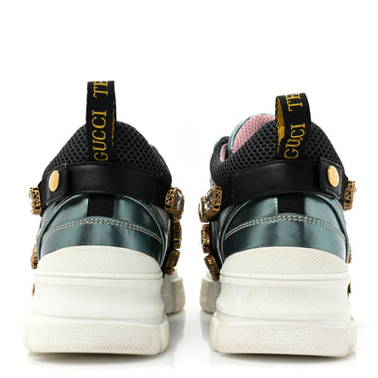 Gucci X SEGA Metallic Calfskin Removable Crystals Womens Flashtrek Sneakers 37.5 Lago 4 of 9