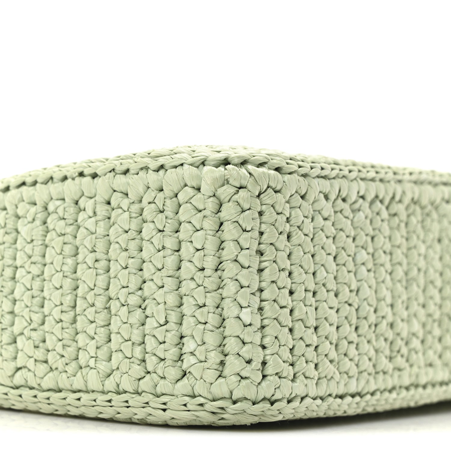 Prada Yarn Raffia Effect Crochet Re-Edition 2005 Shoulder Bag Acqua 9 of 11