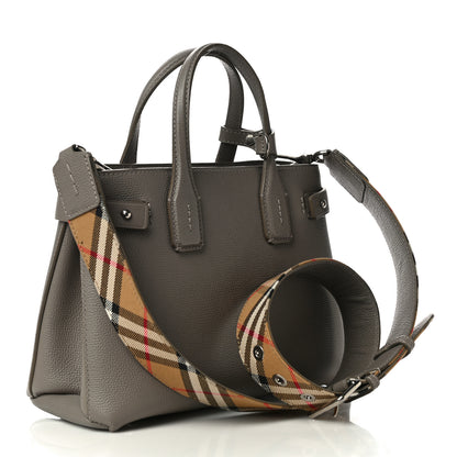 Burberry Derby Calfskin House Check Small Banner Tote Pale Taupe 3 of 10