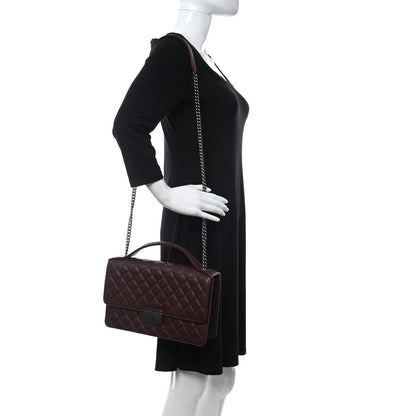 Chanel Goatskin Quilted Large CC University Top Handle Flap Burgundy 2 of 10