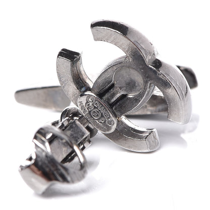 Chanel Glitter Resin CC Star Drop Clip On Earrings Ruthenium 4 of 4