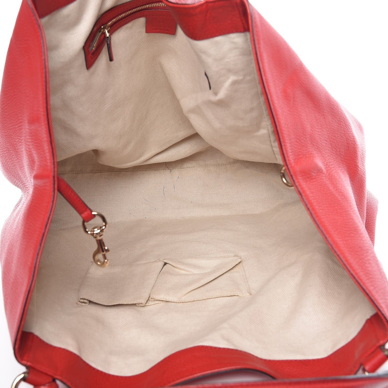 Gucci Pebbled Calfskin Large Soho Shoulder Bag Red 5 of 16