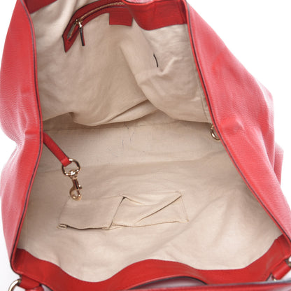 Gucci Pebbled Calfskin Large Soho Shoulder Bag Red 5 of 16