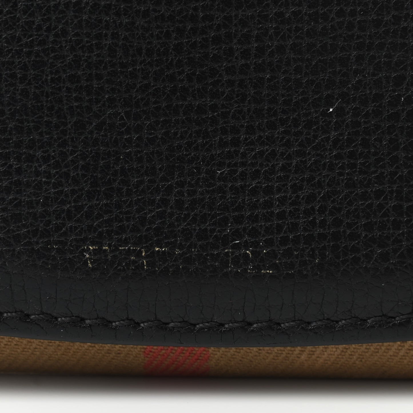 Grainy Calfskin House Check Wellington Wallet Mahogany Black