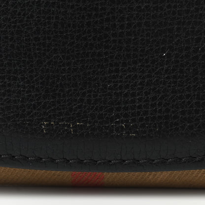 Burberry Grainy Calfskin House Check Wellington Wallet Mahogany Black 7 of 10