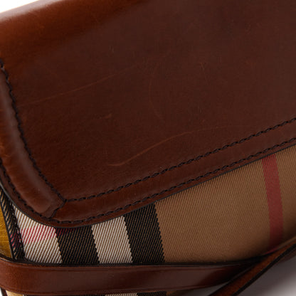 Burberry House Check Bridle Calfskin Small Abbott Crossbody Bag Tan 11 of 11