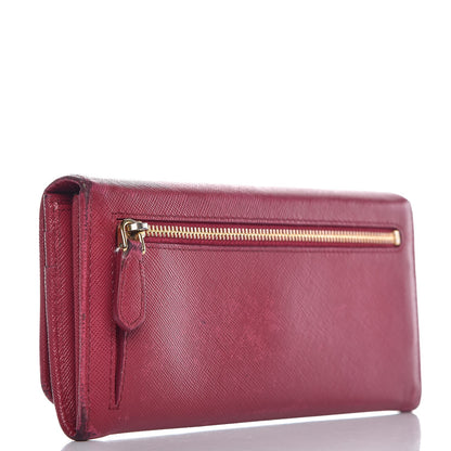Prada Saffiano Metal Wallet Ibisco 3 of 19