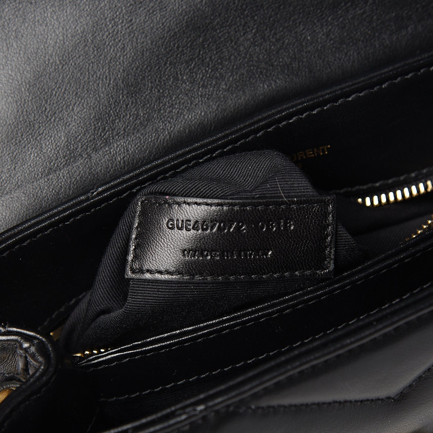 Calfskin Y Quilted Monogram Toy Loulou Crossbody Bag Black