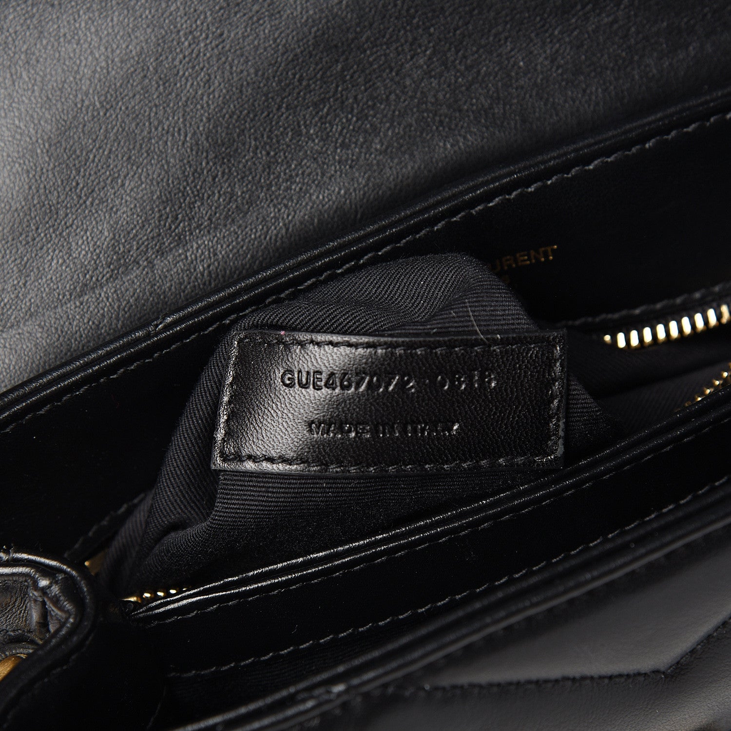 Saint Laurent Calfskin Y Quilted Monogram Toy Loulou Crossbody Bag Black 6 of 10