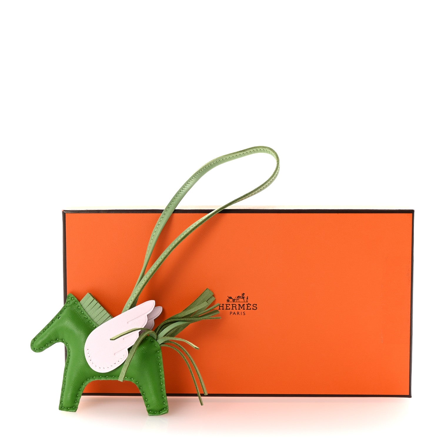 Hermes Milo Lambskin Grigri Rodeo Pegase Horse Bag Charm PM Vert Yucca Vert Criquet Mauve Pale 5 of 5