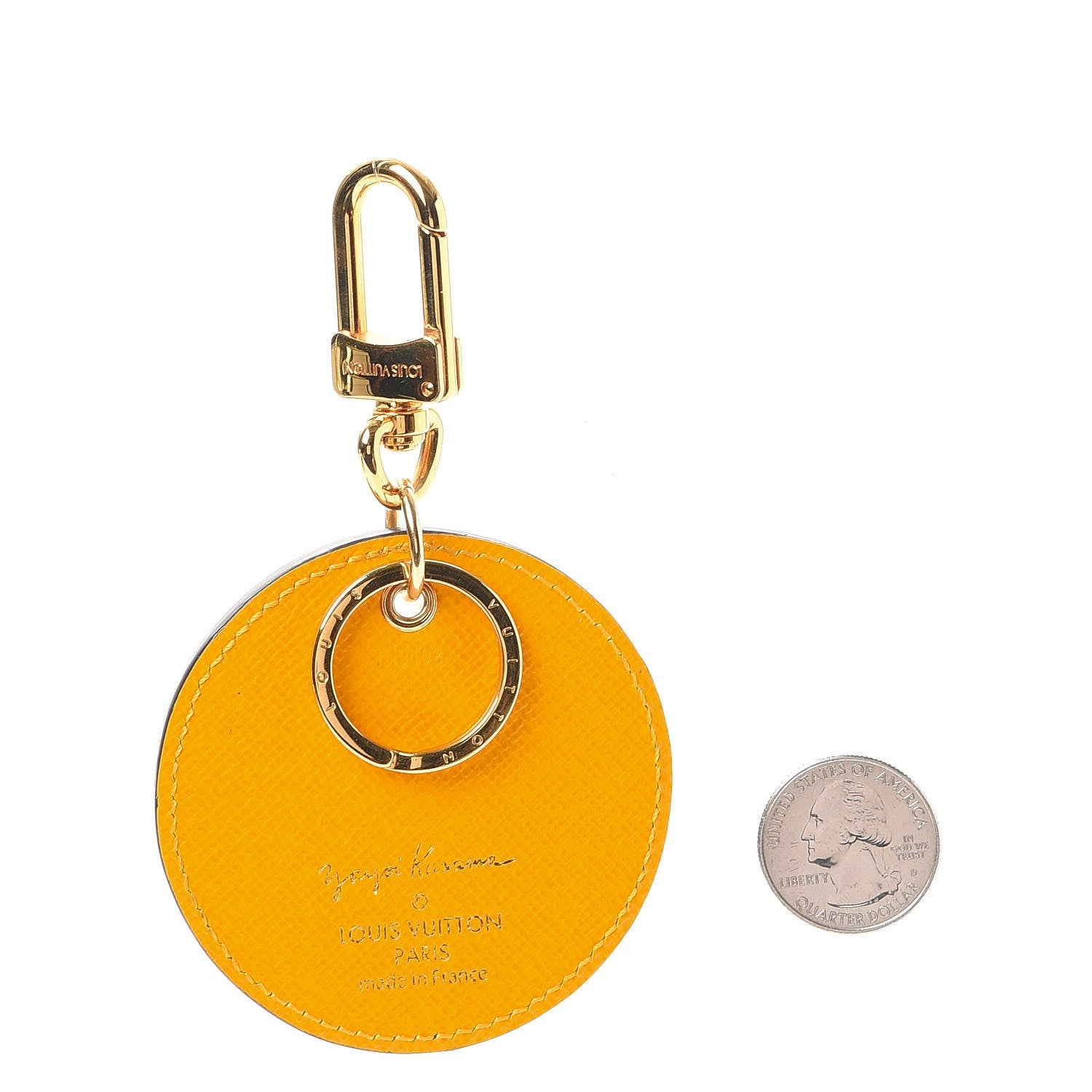 Louis Vuitton Monogram Kusama Town Key Ring Yellow 2 of 7