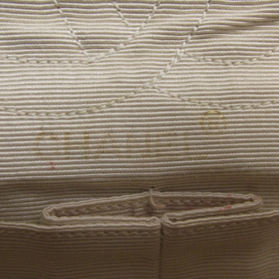 Fabric Quilted Double Flap Beige