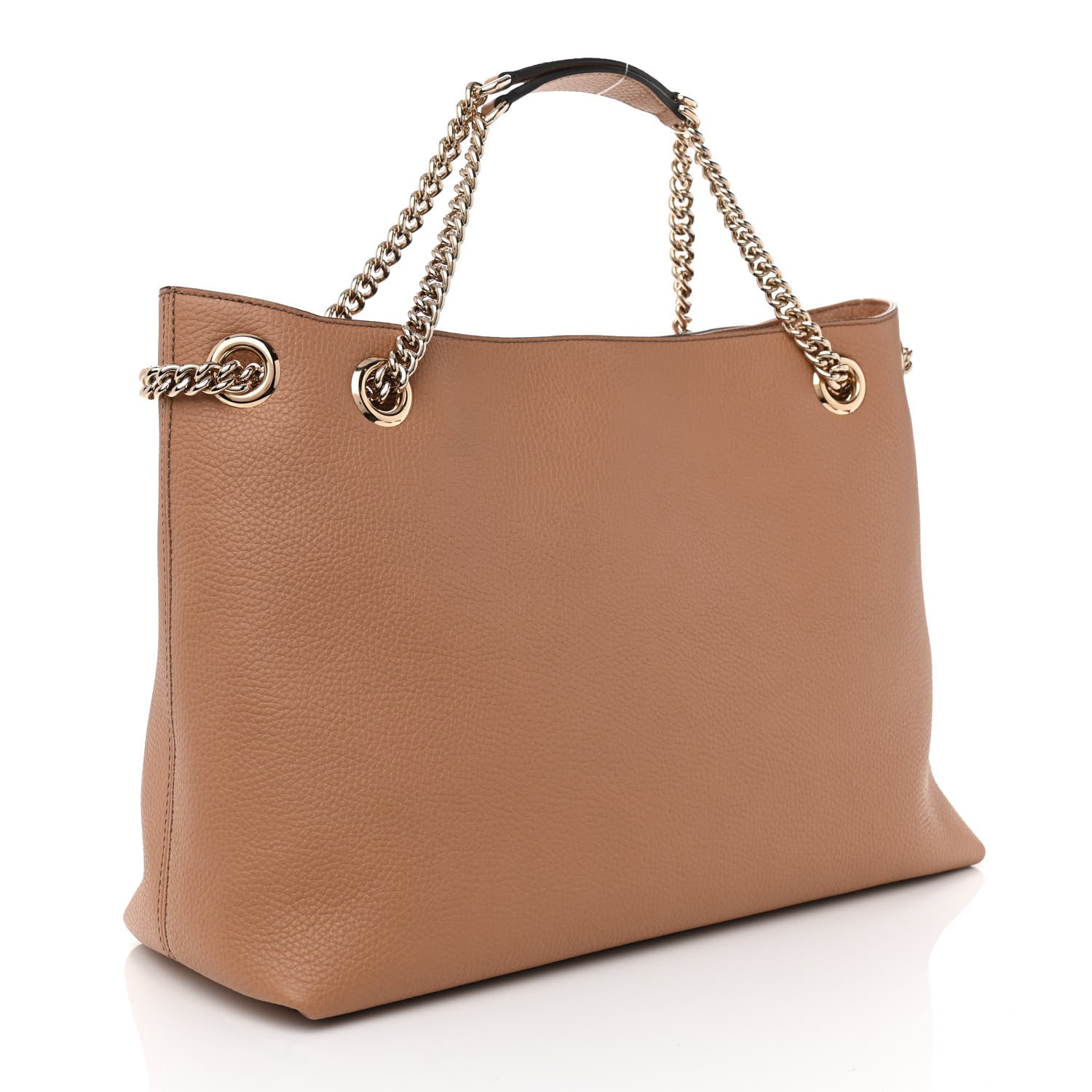 Gucci Pebbled Calfskin Medium Soho Chain Shoulder Bag Camelia 3 of 8