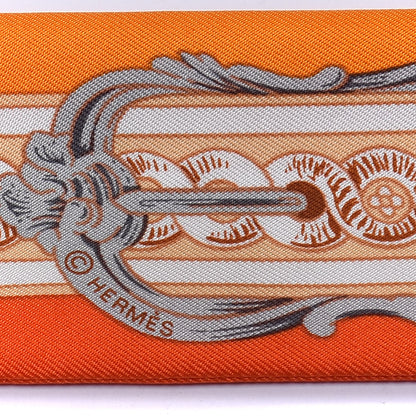 Hermes Silk Bride De Cour Twilly Vermillon Orange 3 of 4