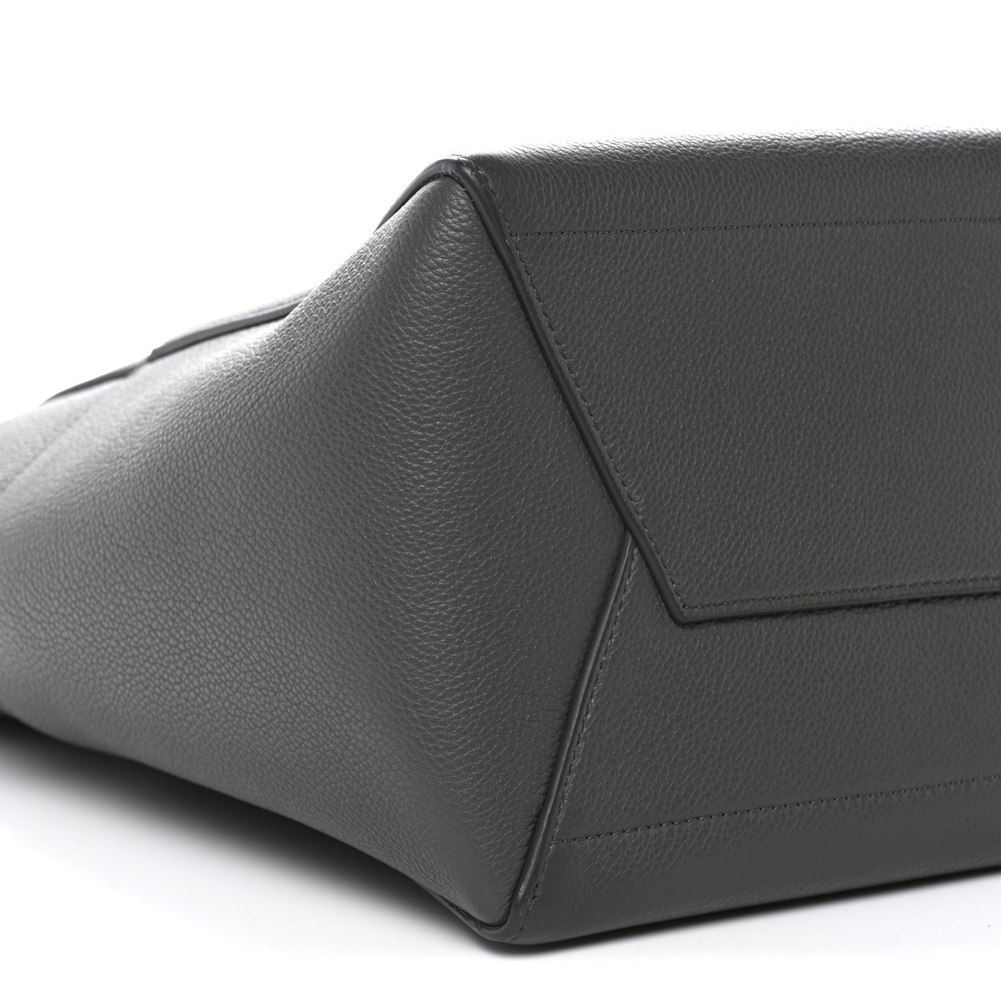 Soft Grained Calfskin Sangle Bucket Bag Grey