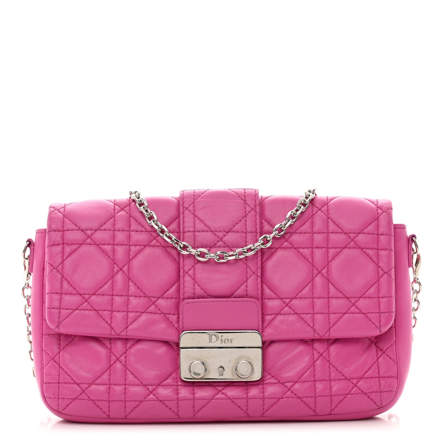 Lambskin Cannage Miss Dior Promenade Pouch Fuchsia