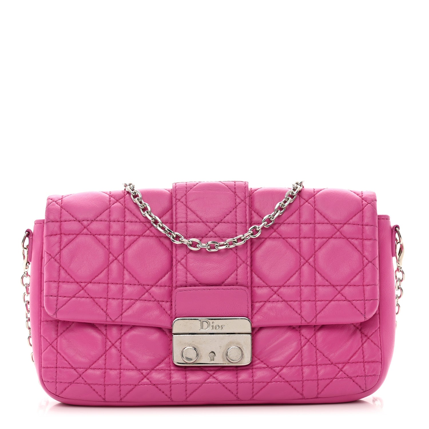 Christian Dior Lambskin Cannage Miss Dior Promenade Pouch Fuchsia 1 of 11