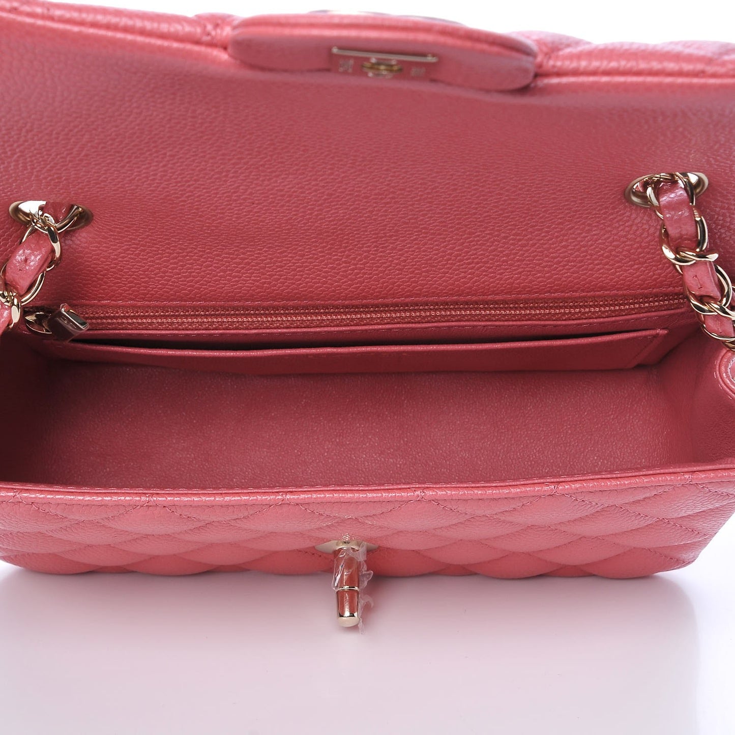 Caviar Quilted Mini Rectangular Flap Pink