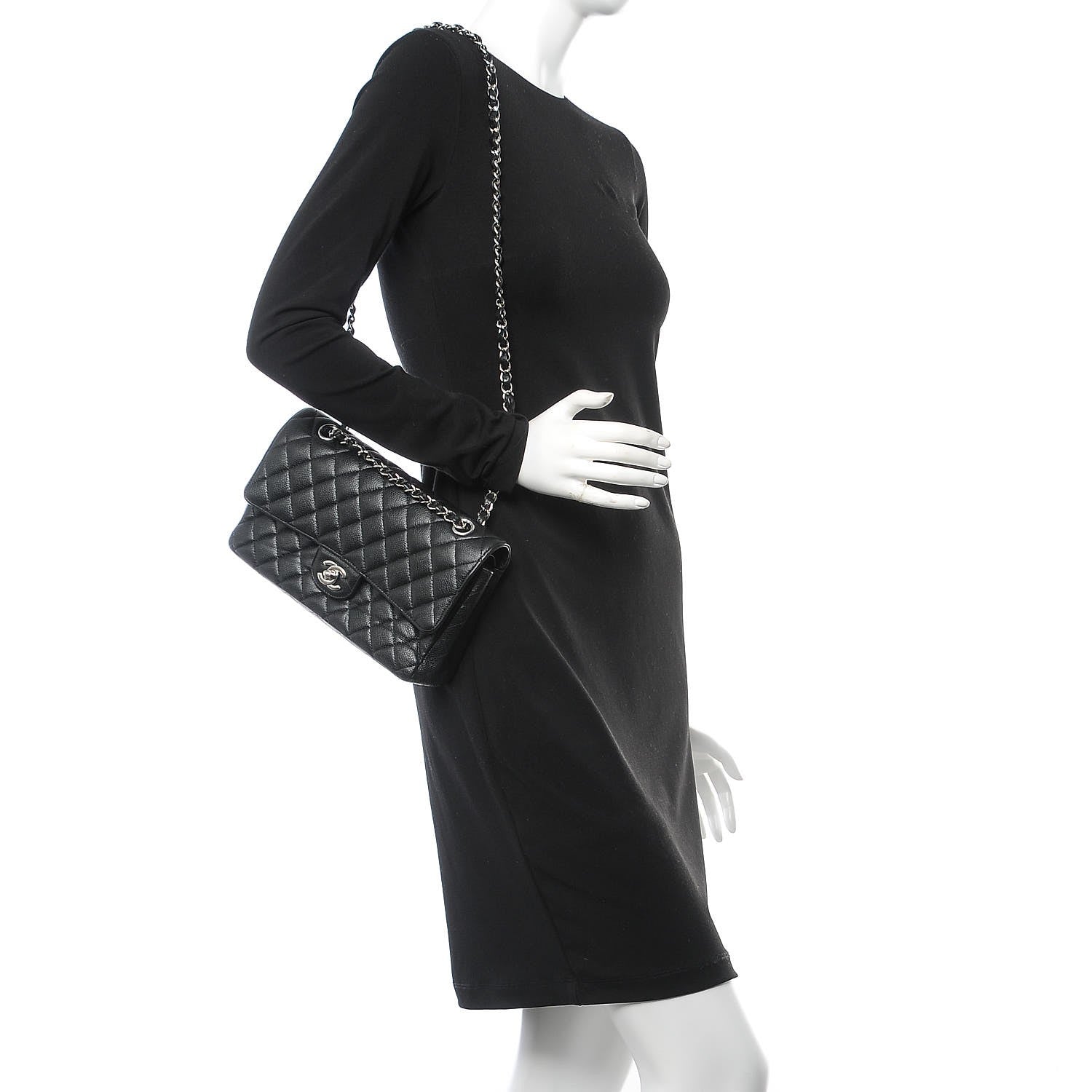 Chanel Caviar Quilted Medium Double Flap Black 3 of 12