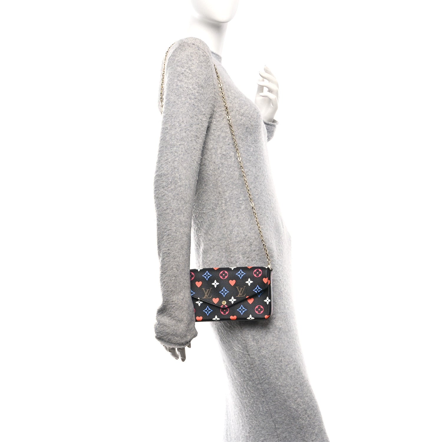 Louis Vuitton Game On Felicie Chain Wallet Black 2 of 9