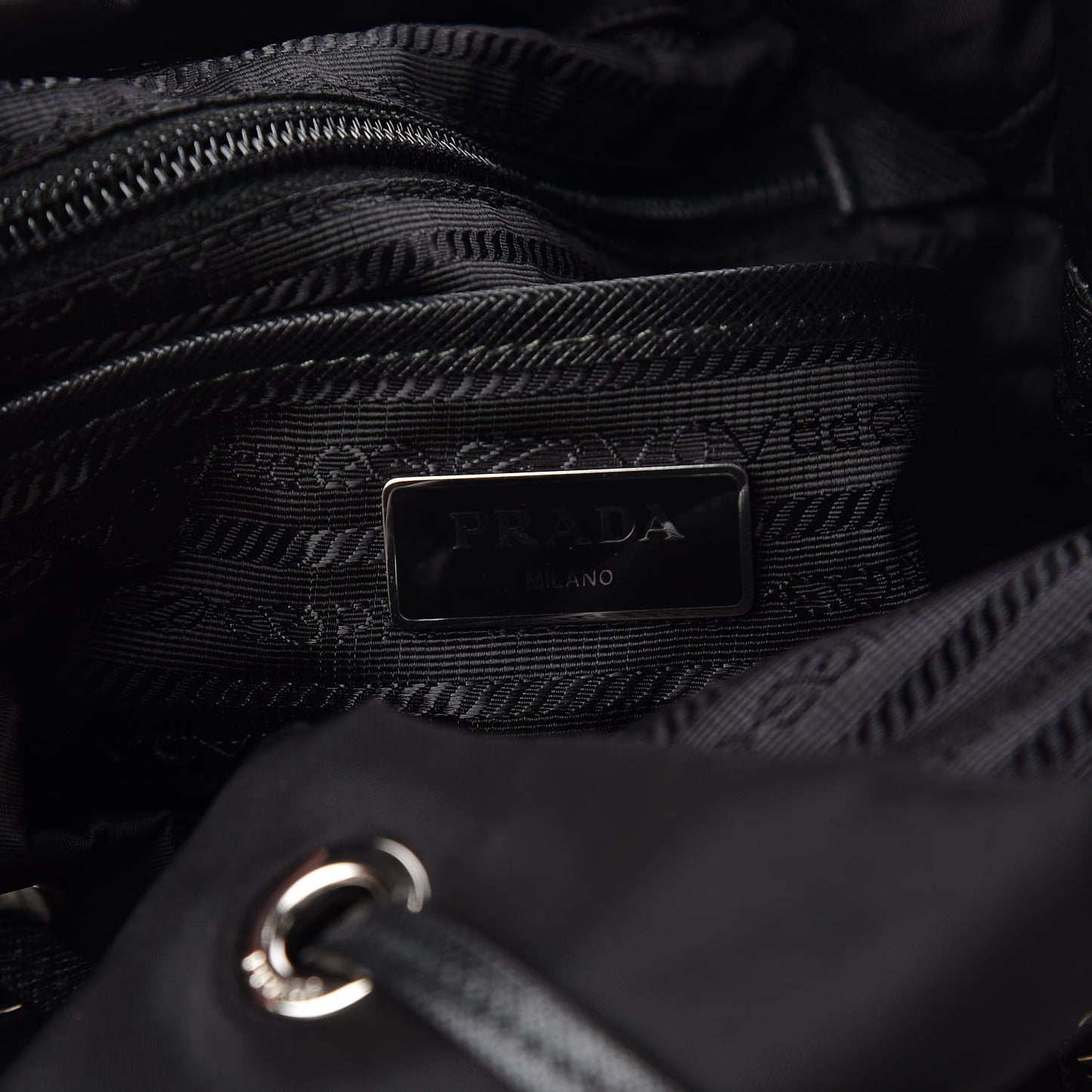 Nylon New Vela Studded Backpack Black Fuoco