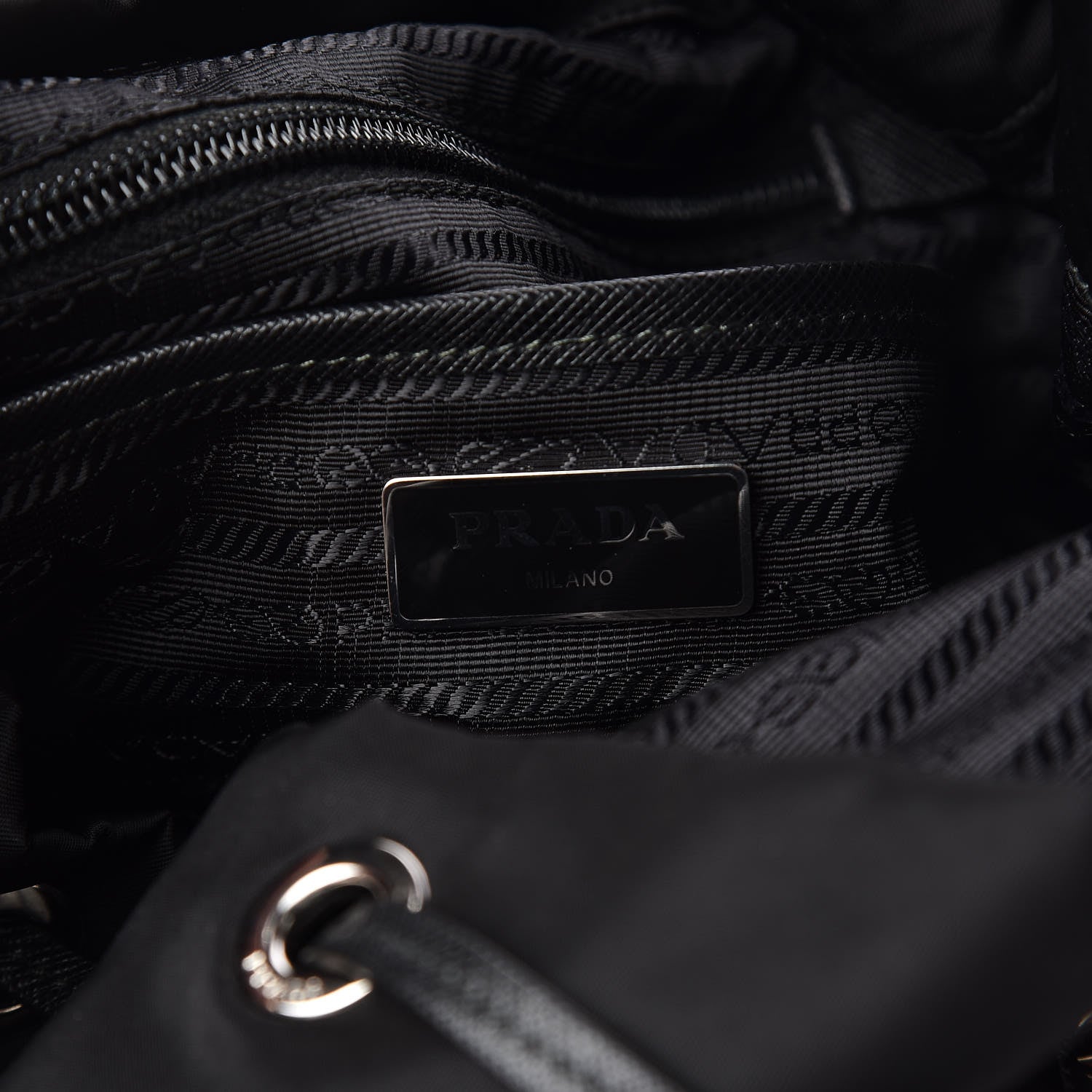 Prada Nylon New Vela Studded Backpack Black Fuoco 8 of 9
