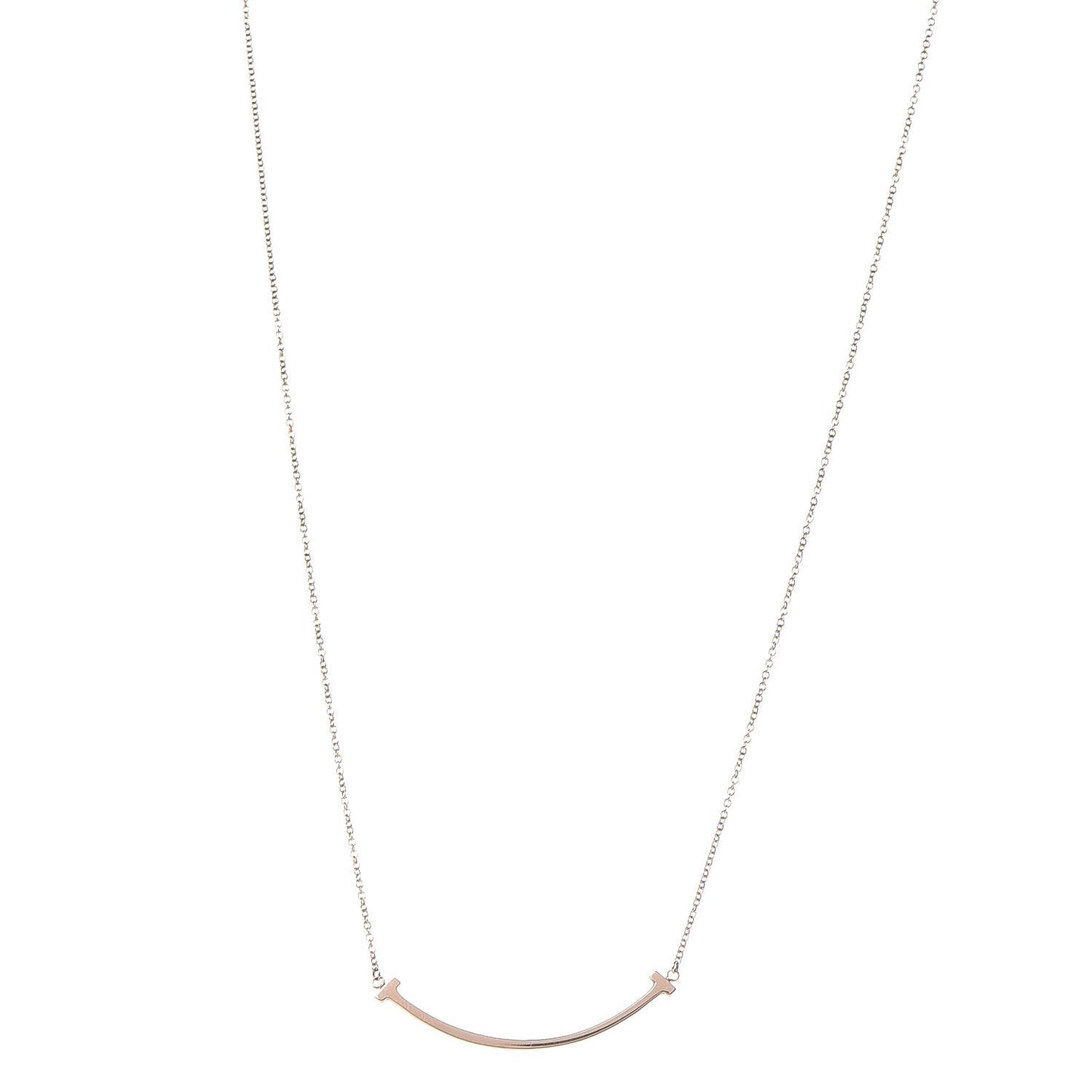 18K Rose Gold Small T Smile Pendant Necklace