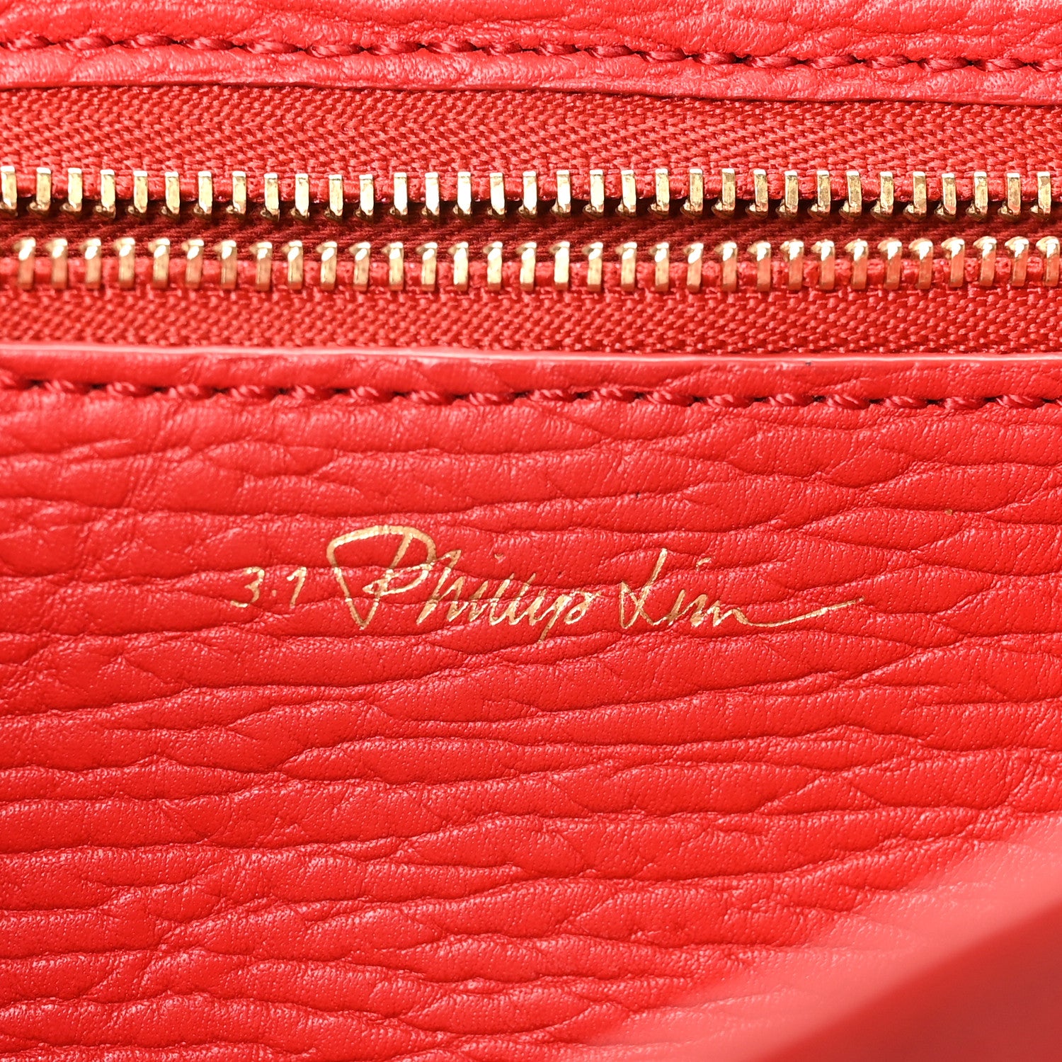 3.1 Phillip Lim Textured Calfskin Medium Pashli Satchel Red 6 of 9