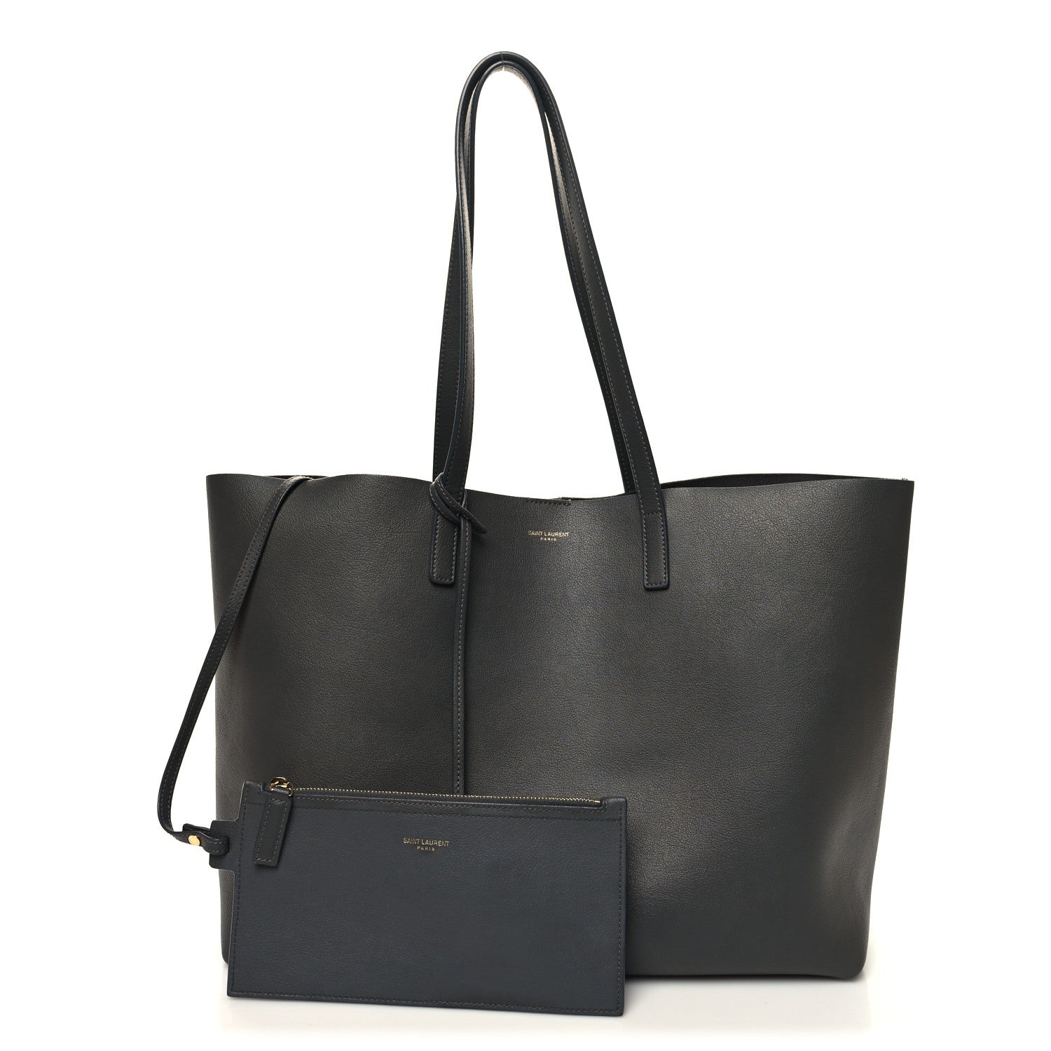 Saint Laurent Calfskin Large Shopping Tote Storm 1 of 13