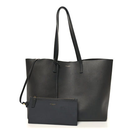 Saint Laurent Calfskin Large Shopping Tote Storm 1 of 13