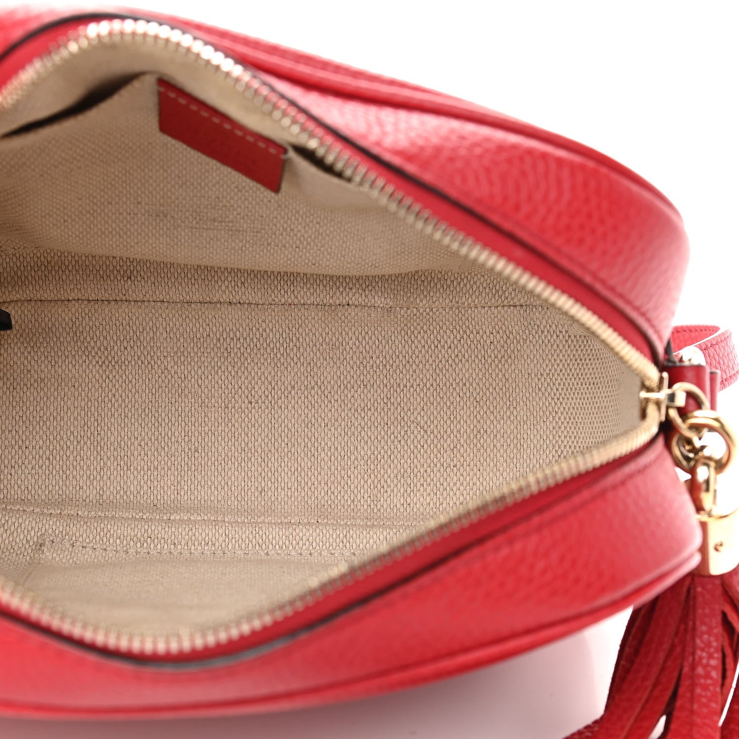 Gucci Pebbled Calfskin Small Soho Disco Bag Tabasco Red 5 of 11