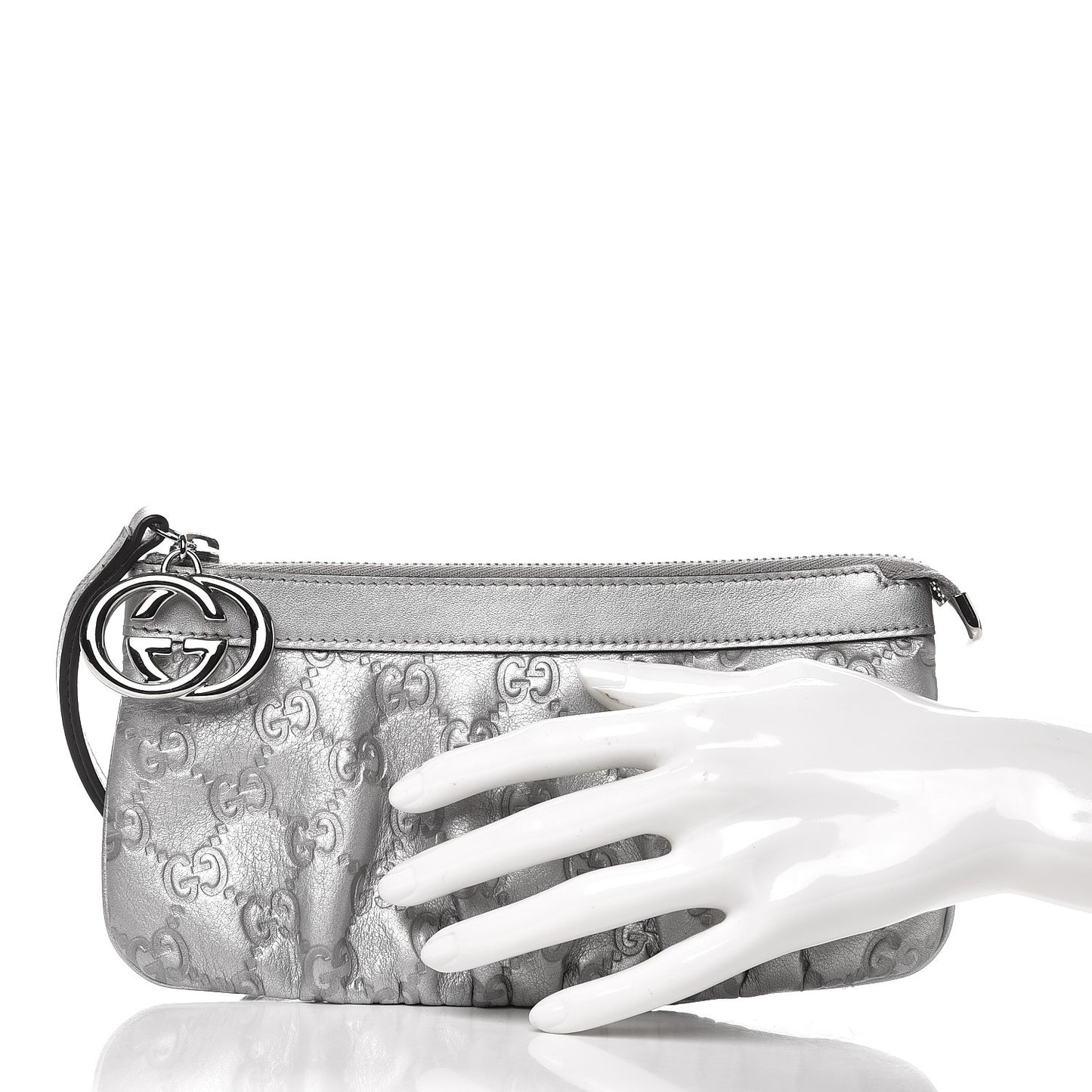 Guccissima New Britt Wristlet Silver