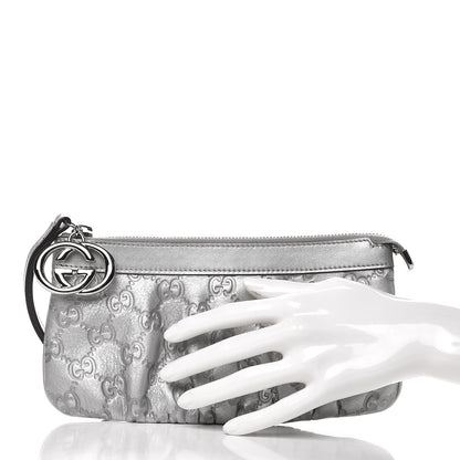 Gucci Guccissima New Britt Wristlet Silver 2 of 7