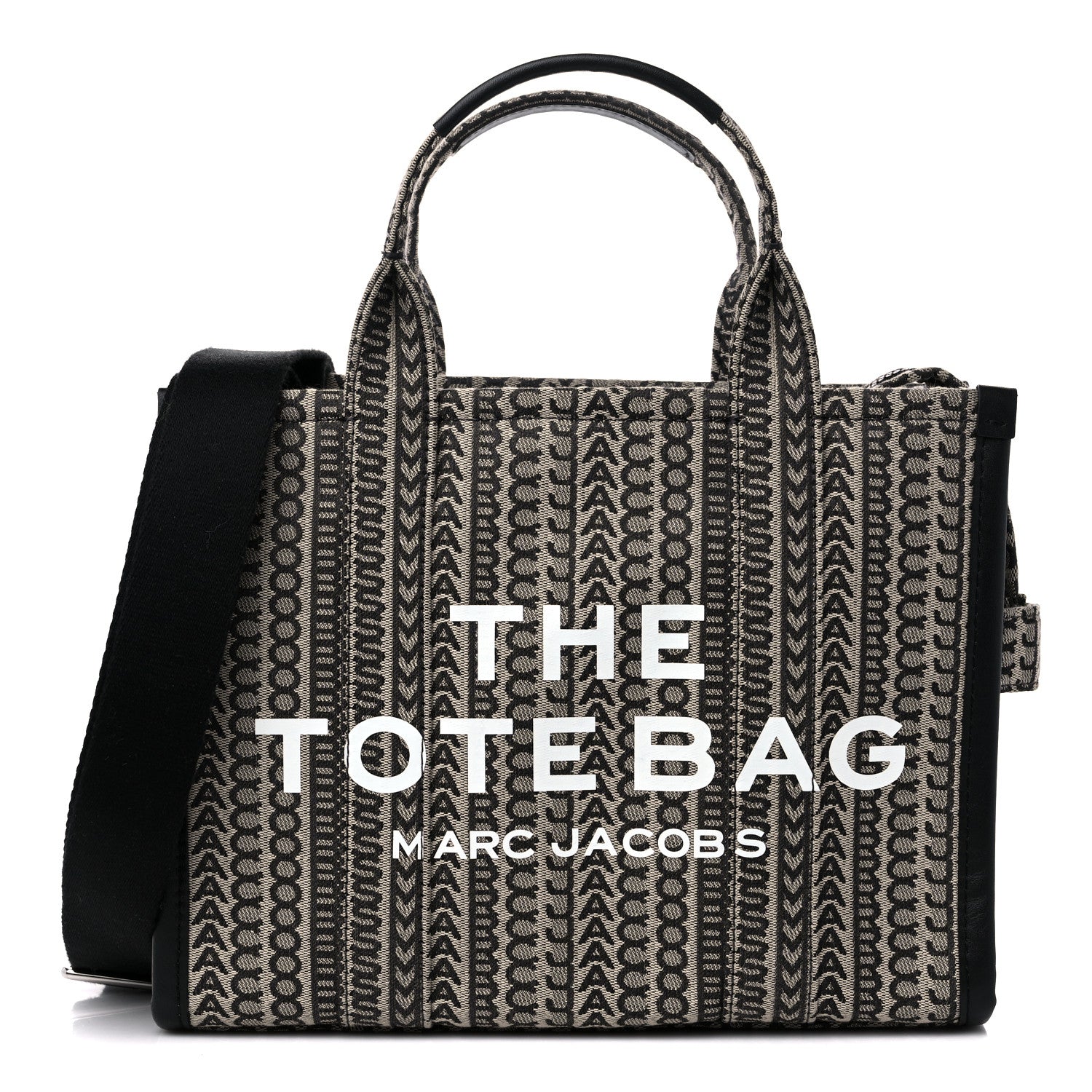 Marc Jacobs Cotton Jacquard Monogram Medium The Traveler Tote Bag Beige Multicolor 1 of 8