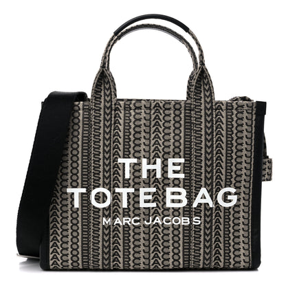 Marc Jacobs Cotton Jacquard Monogram Medium The Traveler Tote Bag Beige Multicolor 1 of 8