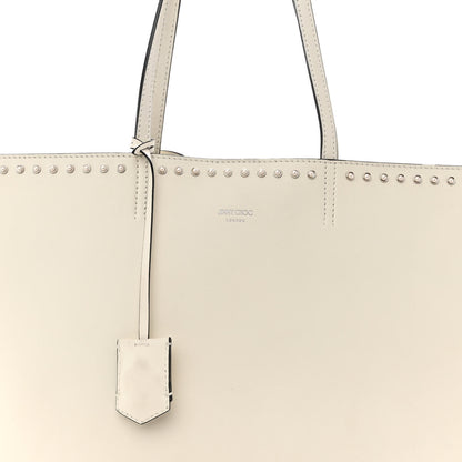 Jimmy Choo Smooth Calfskin Studded Pearl Tote White 8 of 12