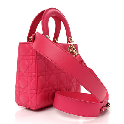 Christian Dior Lambskin Cannage Small My ABCDior Lady Dior Fraise 3 of 10